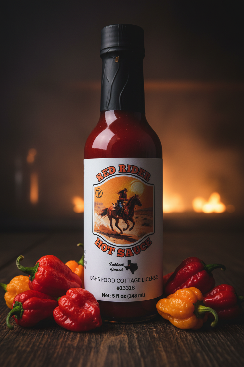 Red Rider Carolina Reaper Hot Sauce with Ghost Peppers and Carolina Reapers